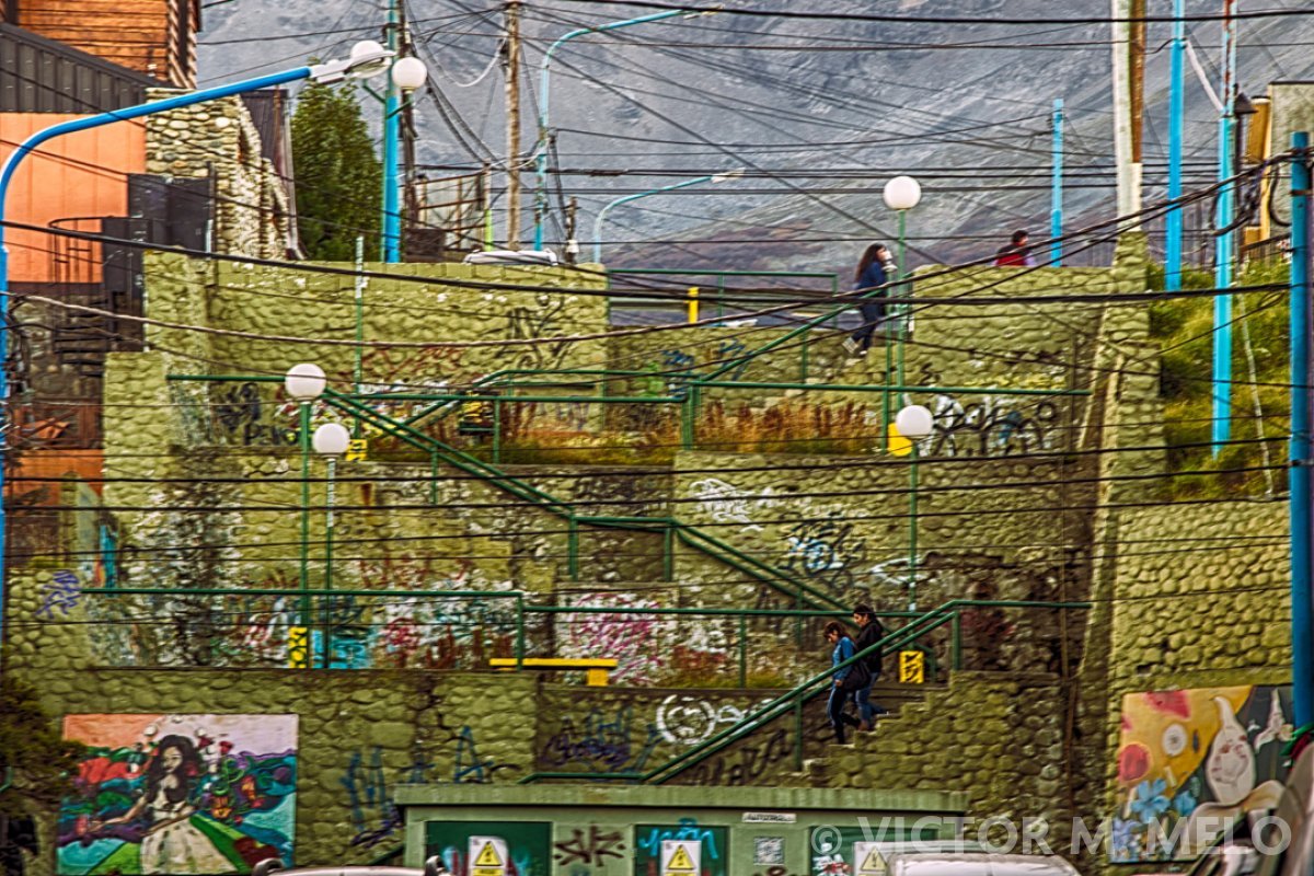 Ushuaia, Fin del Mundo - Peatonal en escalera.